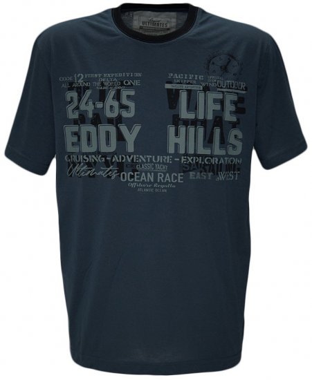 EDDY HILLS Life T-shirt Navy - Trička - Trička nadměrné velikosti - 2XL-14XL