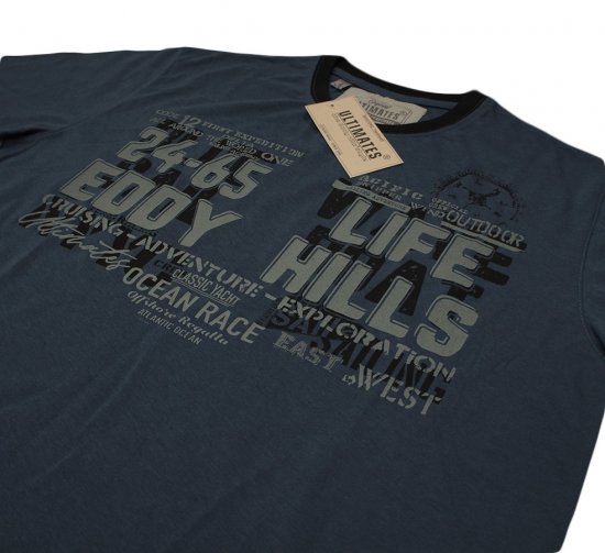 EDDY HILLS Life T-shirt Navy - Trička - Trička nadměrné velikosti - 2XL-14XL