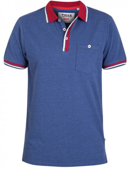 D555 Nigel Polo Denim Blue - Polokošile - Polokošile 2XL-8XL - Trička s límečkem 2XL-8XL