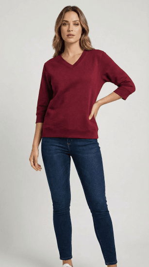 Nora Mikken GELINA Sweater Burgundy - DÁMSKÉ OBLEČENÍ XS-XXL - 