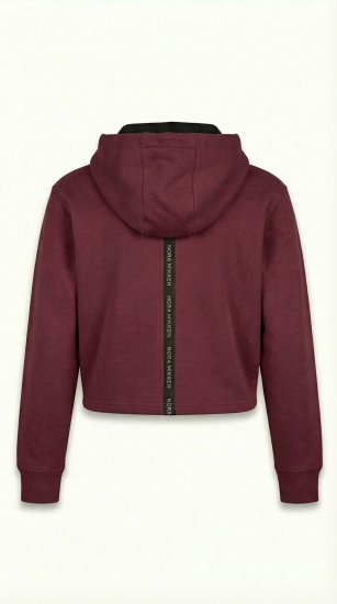Nora Mikken KAMILLA Cropped Hoodie Burgundy - DÁMSKÉ OBLEČENÍ XS-XXL - 
