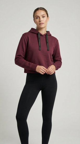 Nora Mikken KAMILLA Cropped Hoodie Burgundy - DÁMSKÉ OBLEČENÍ XS-XXL - 