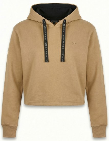 Nora Mikken KAMILLA Cropped Hoodie Camel - DÁMSKÉ OBLEČENÍ XS-XXL - 