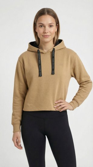 Nora Mikken KAMILLA Cropped Hoodie Camel - DÁMSKÉ OBLEČENÍ XS-XXL - 