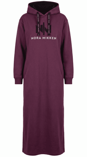 Nora Mikken MARI Maxi Hoodie Dress Mauve Wine - DÁMSKÉ OBLEČENÍ XS-XXL - 