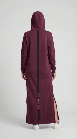 Nora Mikken MARI Maxi Hoodie Dress Mauve Wine - DÁMSKÉ OBLEČENÍ XS-XXL - 