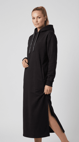 Nora Mikken MARTINA Maxi Hoodie Dress Black - DÁMSKÉ OBLEČENÍ XS-XXL - 