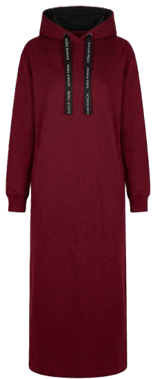 Nora Mikken MARTINA Maxi Hoodie Dress Burgundy - DÁMSKÉ OBLEČENÍ XS-XXL - 