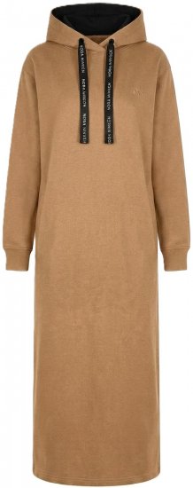 Nora Mikken MARTINA Maxi Hoodie Dress Camel - DÁMSKÉ OBLEČENÍ XS-XXL - 