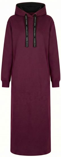 Nora Mikken MARTINA Maxi Hoodie Dress Mauve Wine - DÁMSKÉ OBLEČENÍ XS-XXL - 