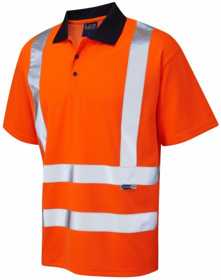 Leo Croyde Comfort Polo Shirt Hi-Vis Orange - Pracovní oděvy - Pracovní Oděvy 3XL-6XL