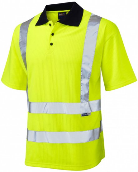 Leo Croyde Comfort Polo Shirt Hi-Vis Yellow - Pracovní Oděvy - Pracovní Oděvy 3XL-6XL