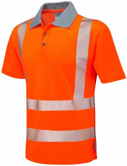 Leo Woolacombe Coolviz Plus Polo Hi-Vis Orange - Pracovní oděvy - Pracovní Oděvy 3XL-6XL