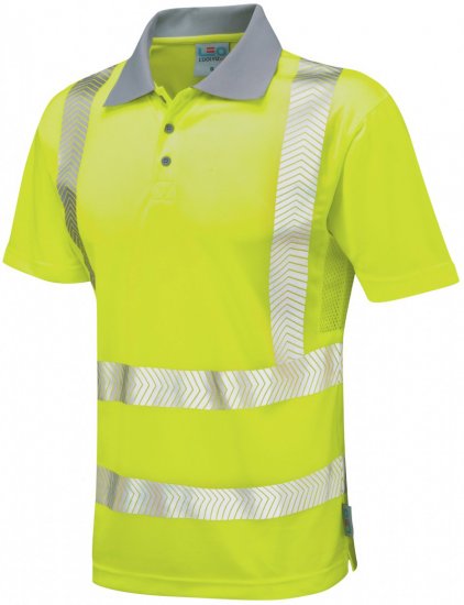 Leo Woolacombe Coolviz Plus Polo Hi-Vis Yellow - Pracovní oděvy - Pracovní Oděvy 3XL-6XL