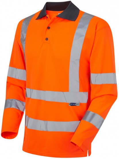 Leo Woolsery Coolviz L/S Polo Shirt Hi-Vis Orange - Pracovní oděvy - Pracovní Oděvy 3XL-6XL