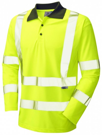 Leo Woolsery Coolviz L/S Polo Shirt Hi-Vis Yellow - Pracovní oděvy - Pracovní Oděvy 3XL-6XL