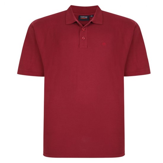 Espionage P074C Polokošile s Krátkým Rukávem Vínová - Polokošile - Polokošile 2XL-8XL - Trička s límečkem 2XL-8XL