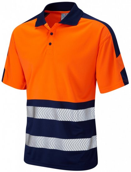 Leo Watersmeet Coolviz Plus Polo Hi-Vis Orange/Navy - Pracovní Oděvy - Pracovní Oděvy 3XL-6XL