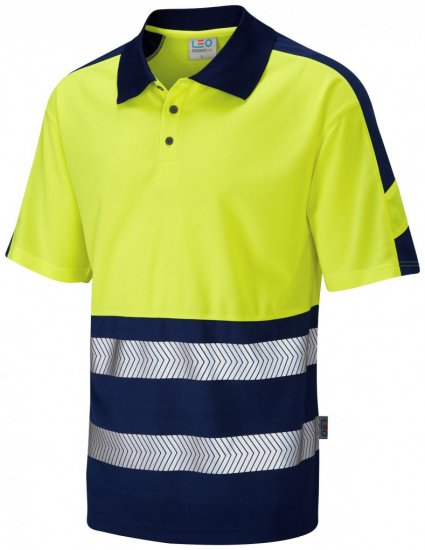 Leo Watersmeet Coolviz Plus Polo Hi-Vis Yellow/Navy - Pracovní Oděvy - Pracovní Oděvy 3XL-6XL