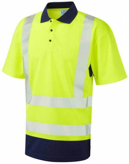 Leo Mortehoe Coolviz Plus Polo Hi-Vis Yellow/Navy - Pracovní oděvy - Pracovní Oděvy 3XL-6XL