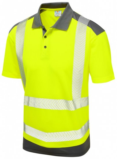 Leo Peppercombe Coolviz Plus Polo Hi-Vis Yellow/Grey - Pracovní oděvy - Pracovní Oděvy 3XL-6XL