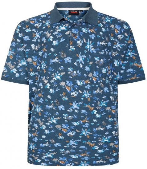 Espionage P221 polo tričko s květinovým vzorem - Polokošile - Polokošile 2XL-8XL - Trička s límečkem 2XL-8XL