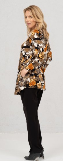 Scandinavian Caramel Flower Petals Tunic Orange and Brown - Potištěná trička pro ženy - 