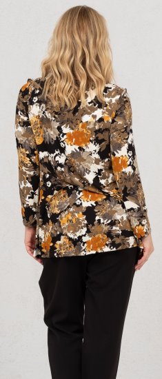 Scandinavian Caramel Flower Petals Tunic Orange and Brown - Potištěná trička pro ženy - 