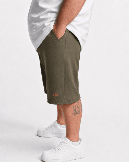 Motley Denim Paris Sweatshorts Dark Khaki - Tepláky & kraťasy - Tepláky a Teplákové Kraťasy 2XL-12XL