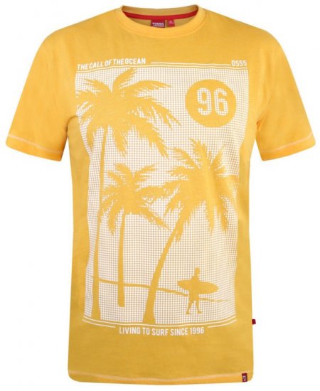 D555 Kansas T-shirt Yellow - Trička - Trička nadměrné velikosti - 2XL-14XL