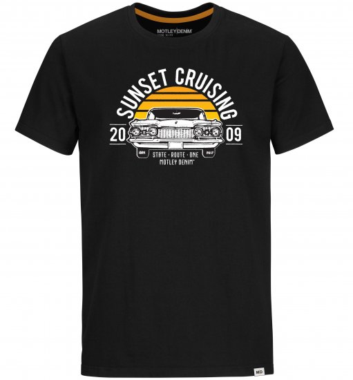 Motley Denim Plymouth T-shirt Black - Trička - Trička nadměrné velikosti - 2XL-14XL