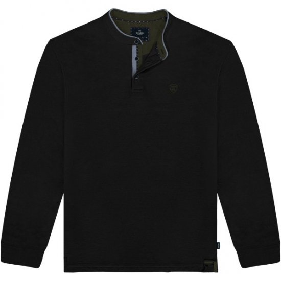 Double Outfitters PS-3099 Polo Shirt Mao Collar Black - Polokošile - Polokošile 2XL-8XL - Trička s límečkem 2XL-8XL