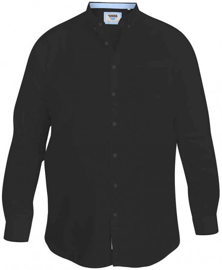 D555 Richard Long Sleeve Oxford Shirt Black - Košile - Košile 2XL-10XL