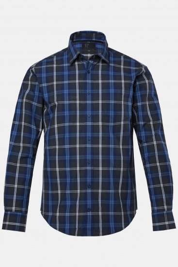 JP1880 Checked Shirt Long Sleeve Kent Collar Anthracite - Košile - Košile 2XL-10XL
