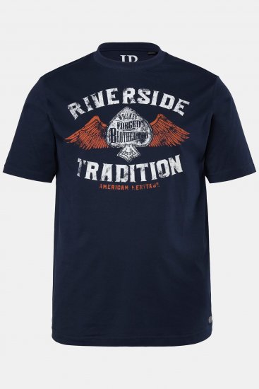 JP1880 T-Shirt Short Sleeve Chest Print Navy - Trička - Trička nadměrné velikosti - 2XL-14XL