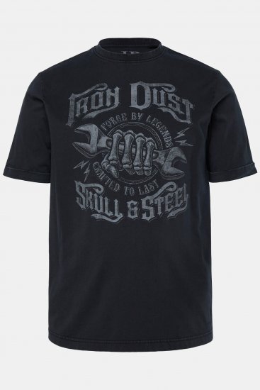 JP1880 T-Shirt Short Sleeve Chest Print Black - Trička - Trička nadměrné velikosti - 2XL-14XL