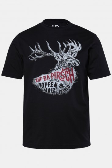 JP1880 T-Shirt Elk Print Black - Trička - Trička nadměrné velikosti - 2XL-14XL
