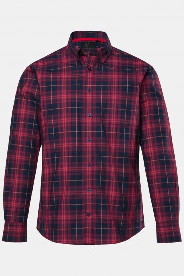 JP1880 Checked Shirt Long Sleeve Red - Košile - Košile 2XL-10XL