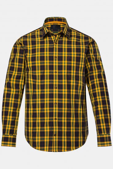 JP1880 Checked Shirt Long Sleeve Kent Collar Curry - Košile - Košile 2XL-10XL