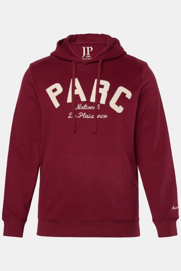 JP1880 Hoodie with Embroidery Aubergine Tall - TALL-velikosti - TALL-velikosti