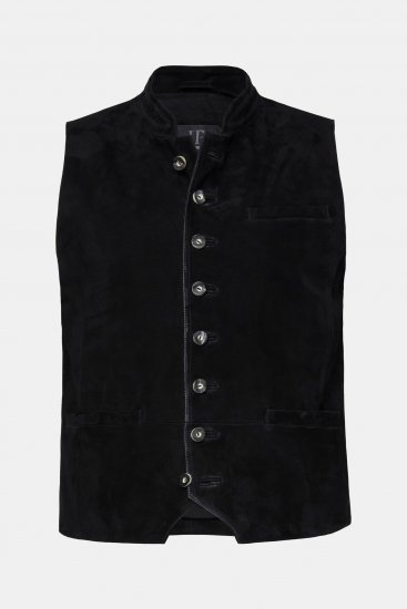 JP1880 Vest Goat Suede Traditional Black - Slavnostní oblečení - Slavnostní oblečení – Oslavujte stylově a pohodlně