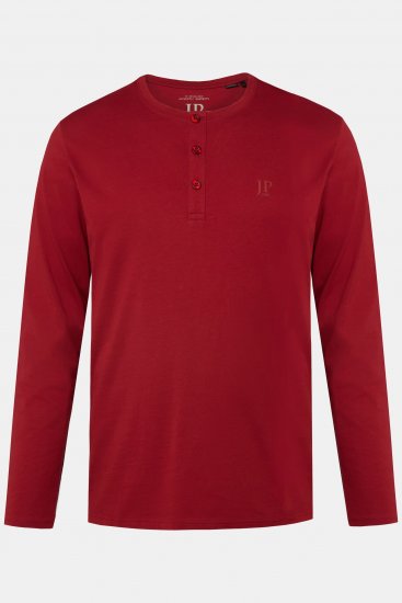 JP1880 Henley T-shirt Long Sleeve Red - Trička - Trička nadměrné velikosti - 2XL-14XL