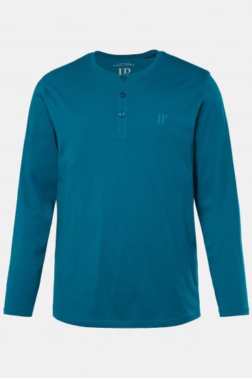 JP1880 Henley T-shirt Long Sleeve Blue - Trička - Trička nadměrné velikosti - 2XL-14XL