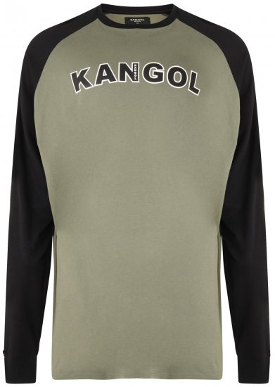 Kangol Rufio Long Sleeve T-shirt Khaki - Trička - Trička nadměrné velikosti - 2XL-14XL