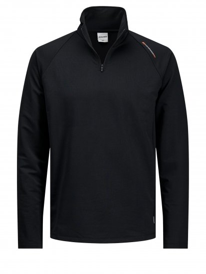 Jack & Jones Running Half Zip Sweat Black - Mikiny & mikiny s kapucí - Mikiny & Mikiny s kapucí 2XL-12XL
