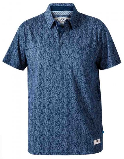 D555 Sefton Print Floral Polo Navy - Polokošile - Polokošile 2XL-8XL - Trička s límečkem 2XL-8XL