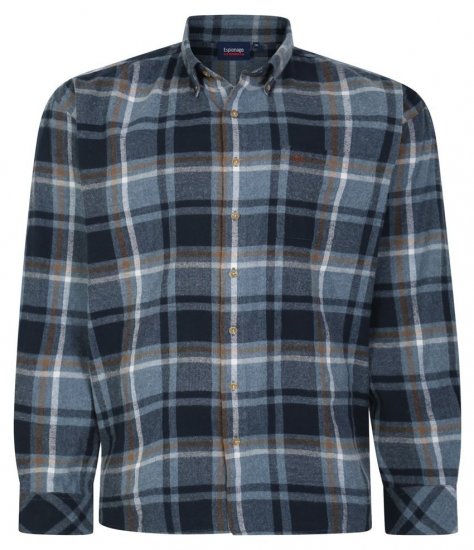 Espionage SH394 Kartáčovaná kostkovaná košile airforce/námořnická modrá - Košile - Košile 2XL-10XL