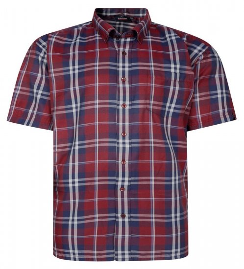 Espionage SH447 Kostkovaná košile burgundy - Košile - Košile 2XL-10XL
