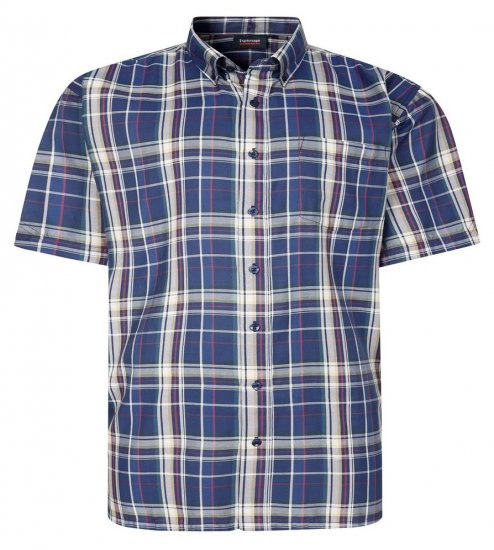 Espionage SH447 Kostkovaná košile námořnická modrá - Košile - Košile 2XL-10XL