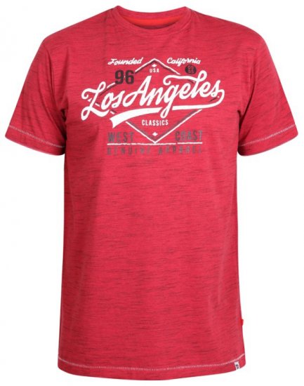 D555 Shelton T-shirt Red - Trička - Trička nadměrné velikosti - 2XL-14XL